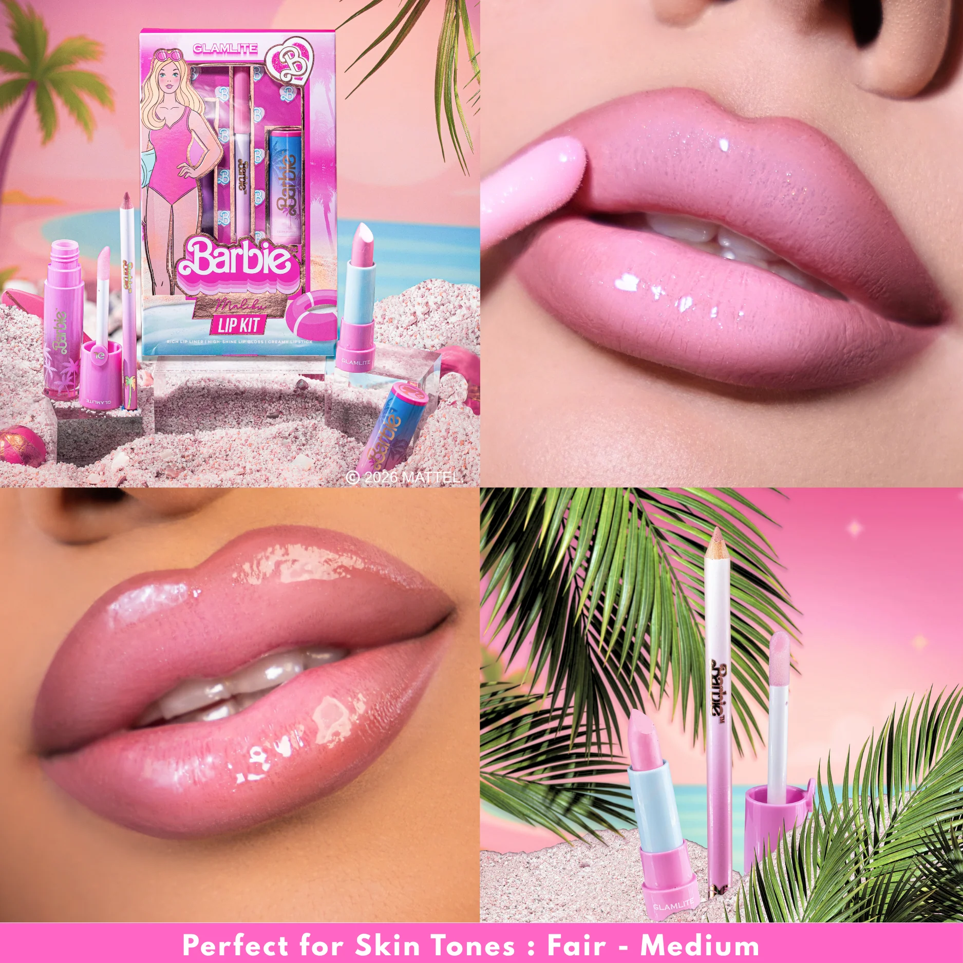Barbie x Glamlite "Malibu" Lip Kit - Image 4
