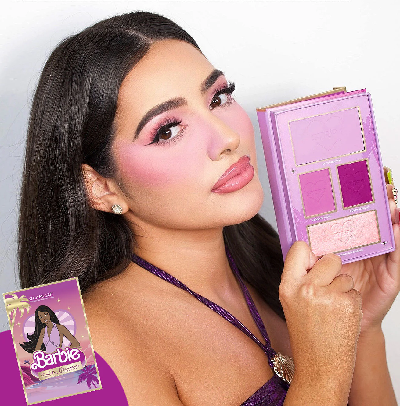 Barbie x Glamlite "Malibu Memories" (Purple) Complexion Kit - Image 3