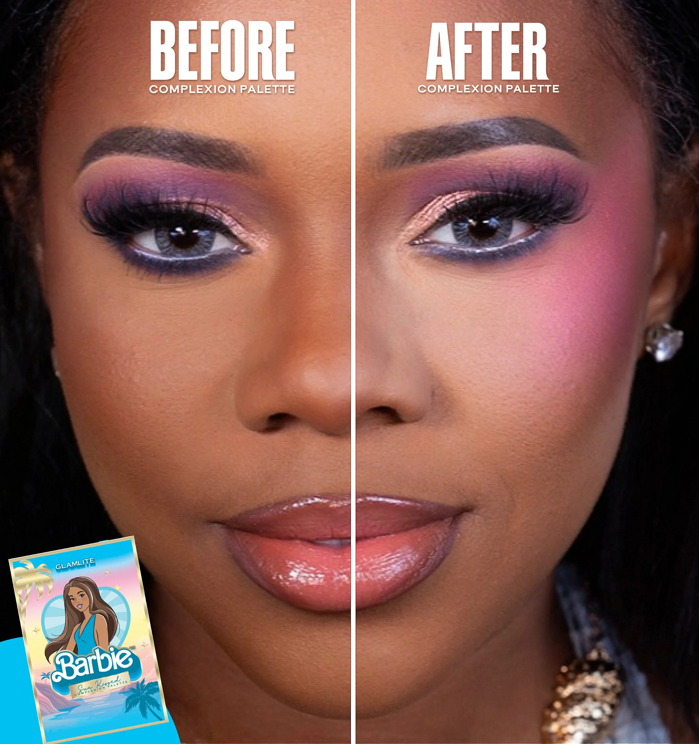 Barbie x Glamlite "Sunkissed" (Blue) Complexion Kit - Image 4